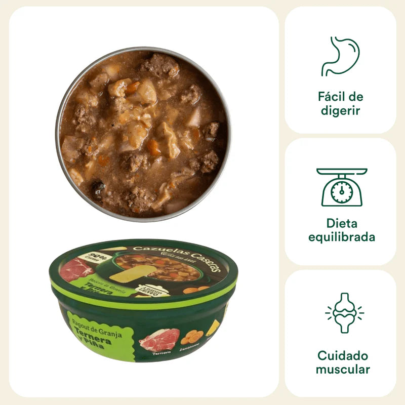 Cazuela casera de Ternera y Piña para perros 280g