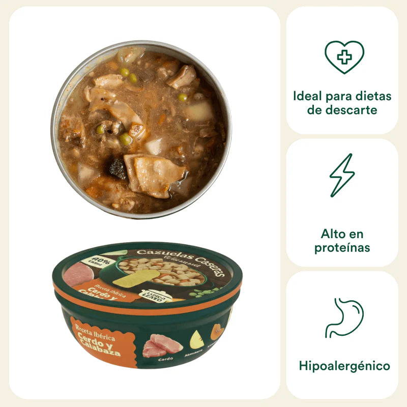 Cazuela casera de Cerdo y Calabaza para perros 280g