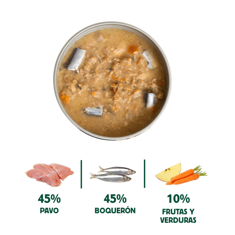 Cazuela casera de Boquerón, Pavo y Manzana para perros 280g