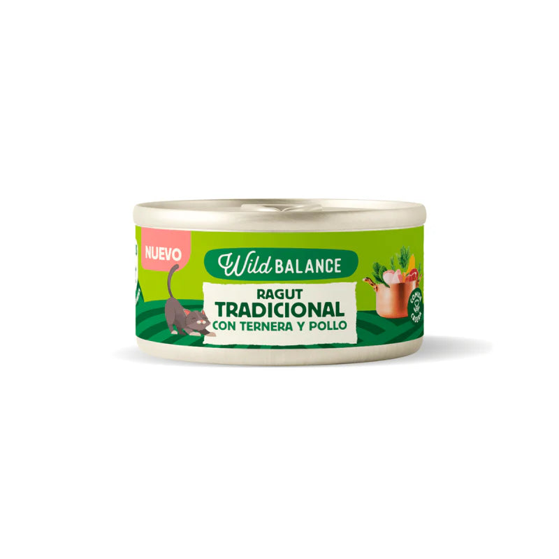 Lata de Ragut Tradicional de Ternera y Pollo para Gatos 80gr