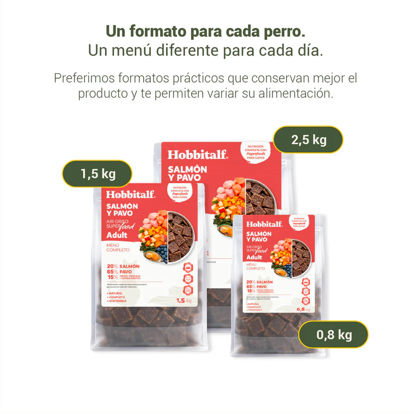 Menú de Salmón y Pavo Secado al Aire - Para Gatos