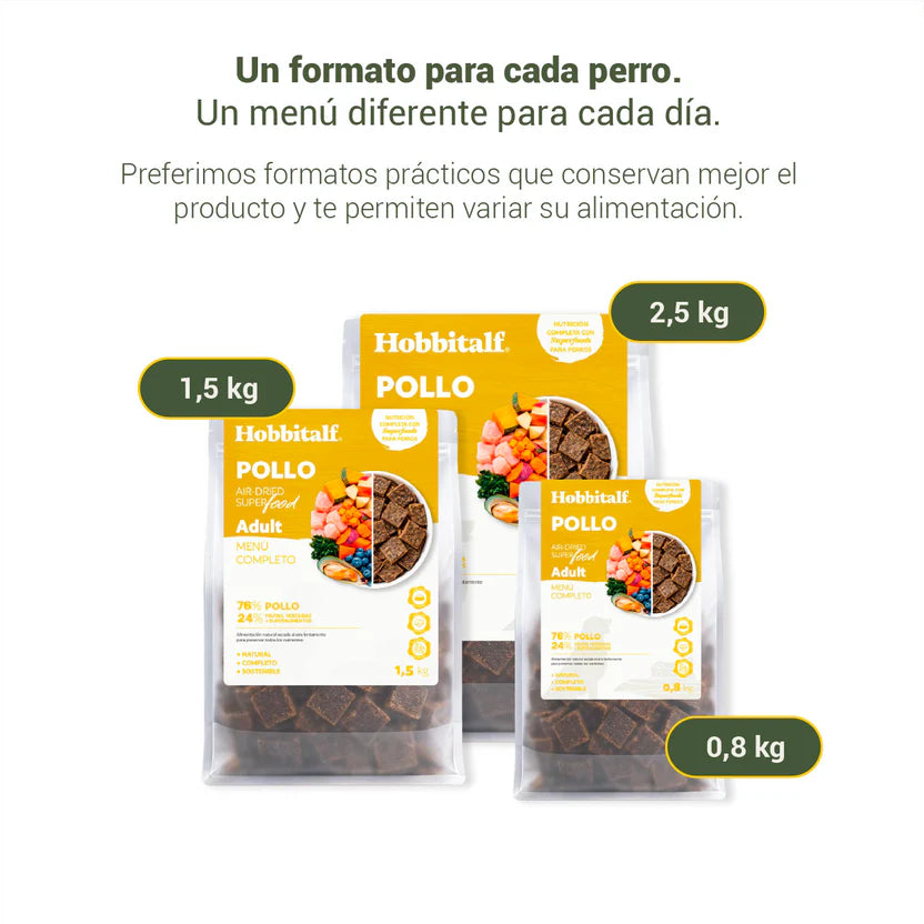 Menú de Pollo Secado al Aire - Para Perros